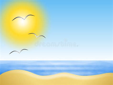 Sunny Summer Beach Background Stock Illustration