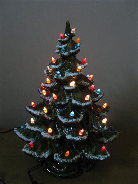 Vintage Large 19 Ceramic Lighted Christmas Tree 1970