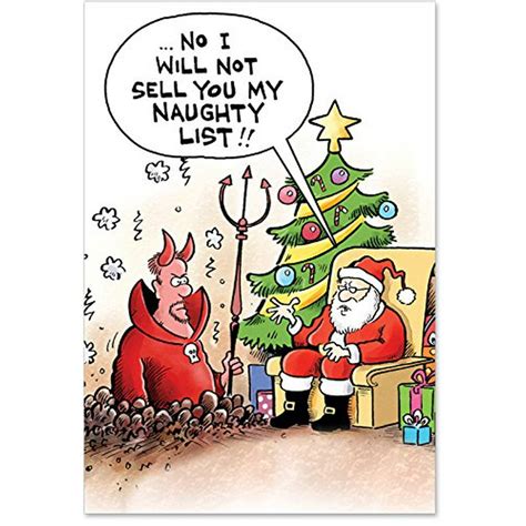 B1174 Sell My Naughty List Box Set Of 12 Humor Merry Christmas Cards