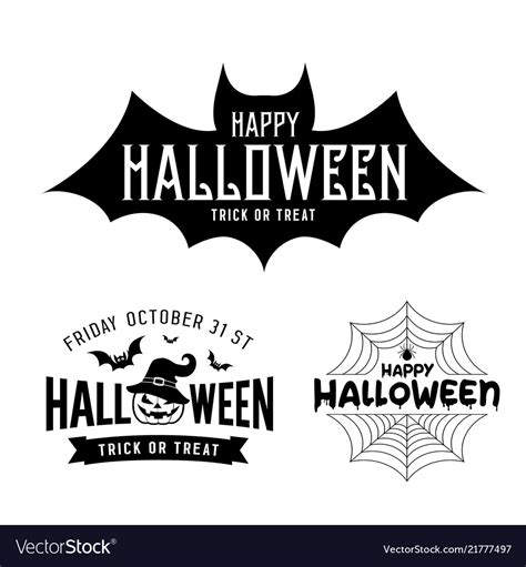 Happy Halloween Black And White Design Collections