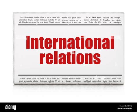 Political Concept Newspaper Headline International Relations Stock