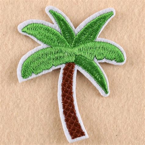 10pcs Coconut Palm Tree Embroidered Patch Iron On Patch Sewing Applique