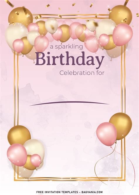 10 Sparkling Balloons Birthday Invitation Templates Suitable For All