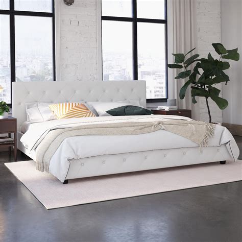 Dhp Dakota Upholstered Platform Bed King White