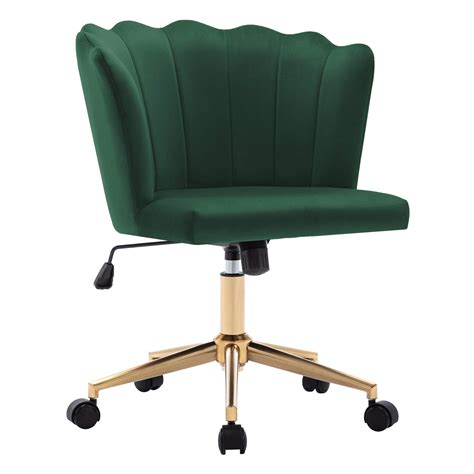 Duhome Modern Home Office Chair Velvet Fabric Dark Green Desk Chair