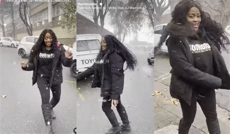 Thembi Seete Dances In The Snow As Rare Snowfall Blankets South Africa