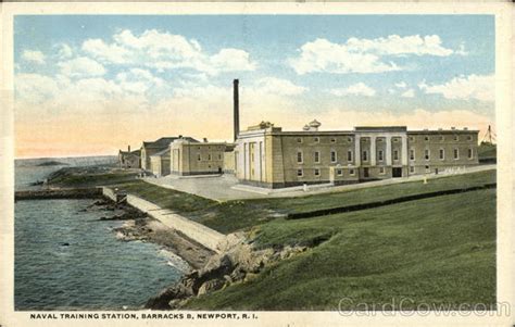 Naval Training Station Barracks B Newport Ri Postcard