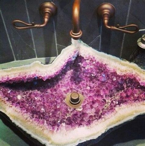 Amethyst Rock Crystal Geodesic Sink 😍 Sweet Home Design Crystals