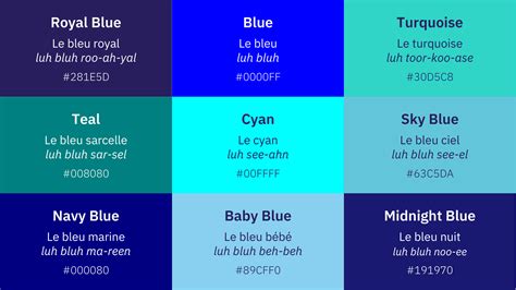 French Blue Color Chart