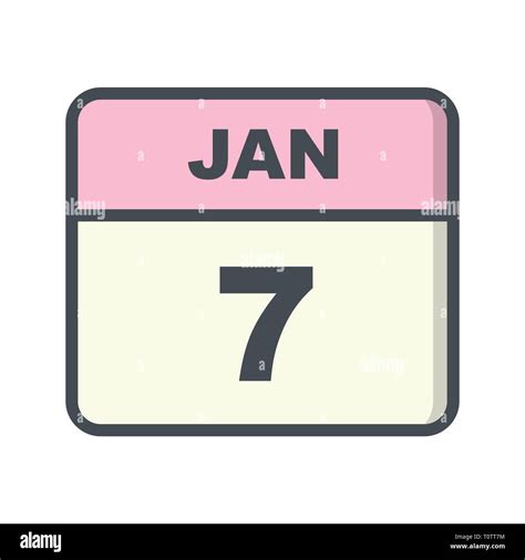 January 7th Date On A Single Day Calendar Stock Photo Alamy