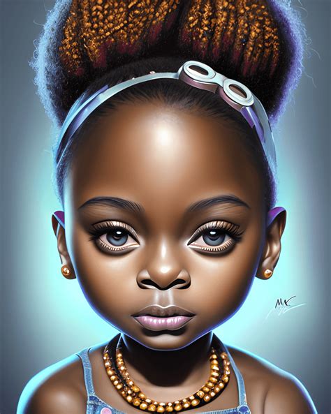 adorable african american girl with huge beautiful eyes · creative fabrica