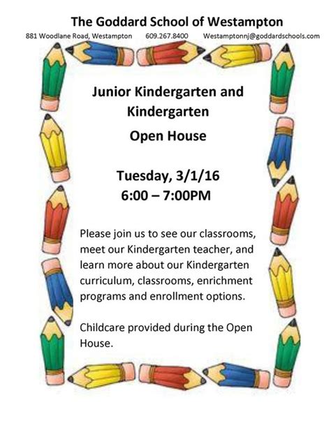 Junior Kindergarten And Kindergarten Open House Westampton Nj
