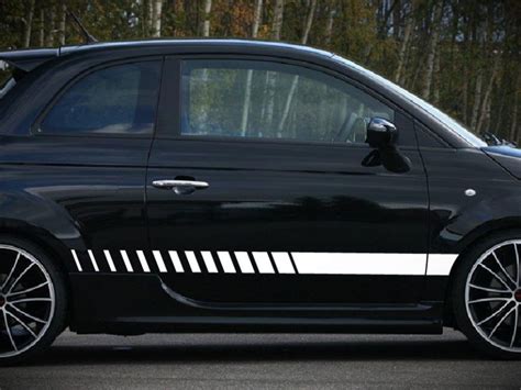 Set Of Racing Side Stripes Decal Sticker Graphic Compatible With Fiat