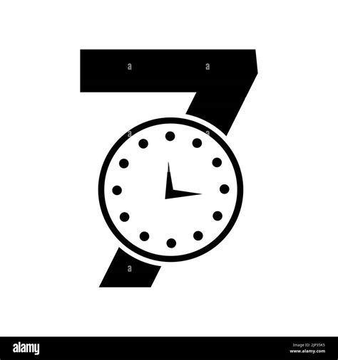 Letter 7 Clock Logo Design Vector Template Stock Vector Image And Art Alamy