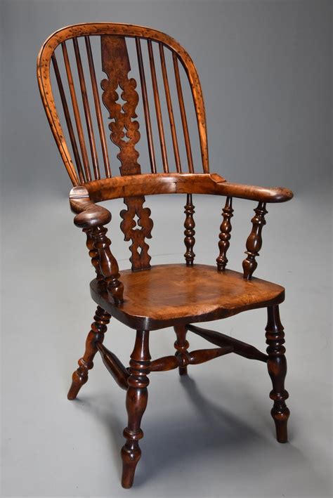 High back armchairs with wooden arms. Superb Rare Set of Eight Burr Yew Broad Arm High Back ...