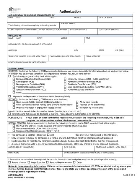 Wa Dshs 17 063 2019 2021 Fill And Sign Printable Template Online Us
