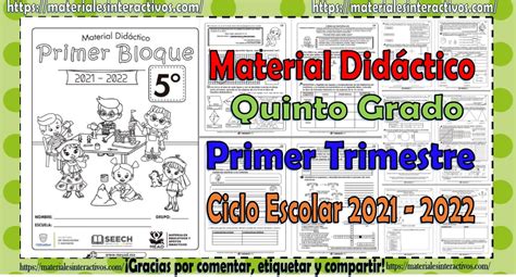 Material Didáctico Del Quinto Grado De Primaria Del Primer Trimestre