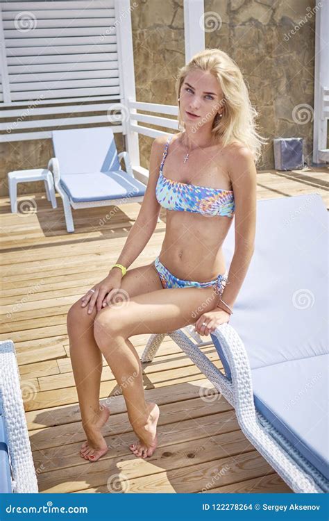 Hot Slim Blonde Posing On A Beach Stock Photo Image Of Girl Blonde