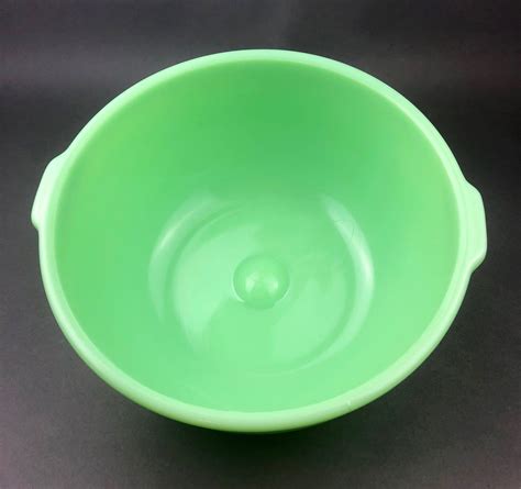 Antique Jadeite Mixing Bowl With Handles Large Green Bowl Etsy