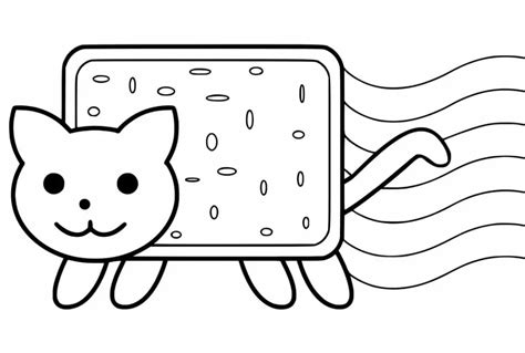 Adorable Nyan Cat Coloring Page Free Printable Coloring Pages For Kids