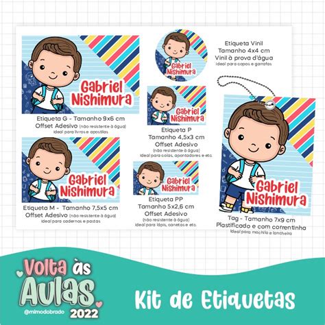 Kit Etiquetas Escolares Personalizadas Menino Shopee Brasil