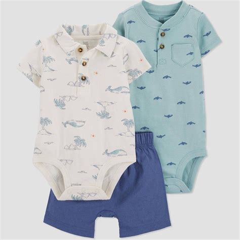 Baby Boys 3pc Scenic Blue Whale Top And Bottom Set Just One You Made