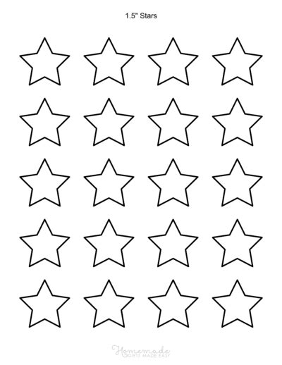 Free Printable Star Templates And Outlines Small To Large Sizes 1 Inch