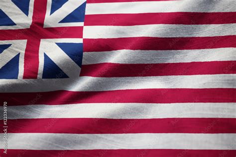 Closeup Of Ruffled Grand Union Flag Grand Union Flag Blowing In Stock