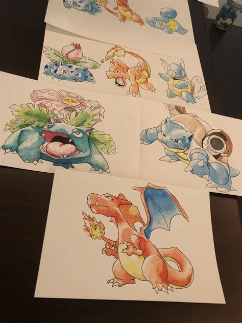 Finished Up These First Generation Pokémon Watercolors Rdrawing