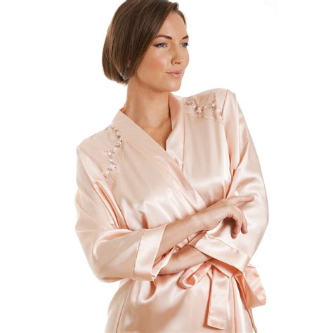 Womens Satin Wrap Peach