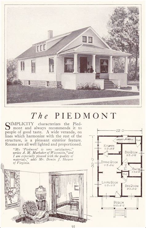 1922 Lewis Homes - The Piedmont | Vintage house plans, Kit ... Porches can be simple entryway covers, full or partial, sheltered and even screened or glass enclosed.
