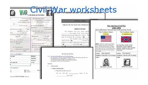 Civil War worksheets