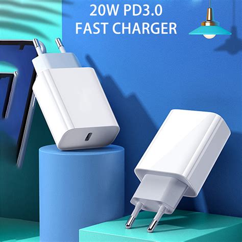 20w Pd Fast Charger Usb Type C Wall Power Adapter Cable For Iphone Ipad