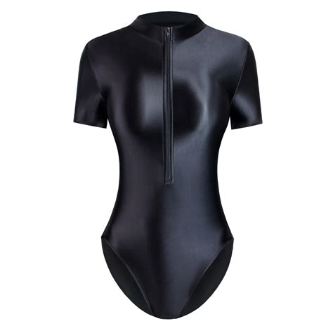 Mjinm Womens Shiny Swimwear Leotards One Piece Tights Sexy Swimsuit Wetlook New Ebay