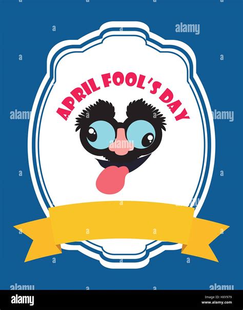 April Fools Day Card Invitation Vector Illustration Eps 10 Stock Vector