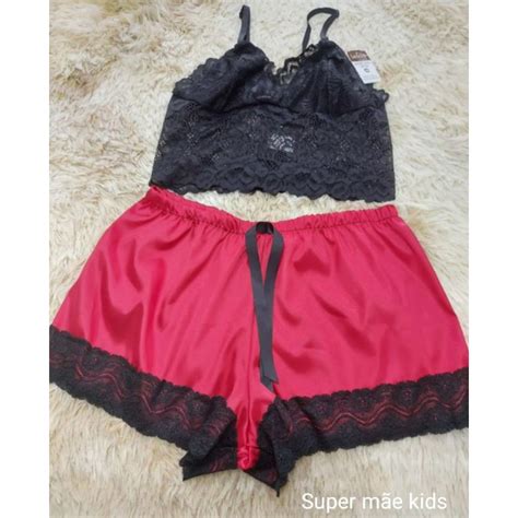 Pijama De Cetimpijama Sexpijama Plus Shopee Brasil