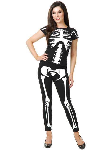 Black And White Skeleton Leggings And T Shirt Set