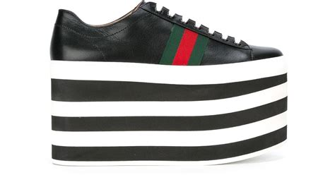 Lyst Gucci Leather Platform Sneakers In Black