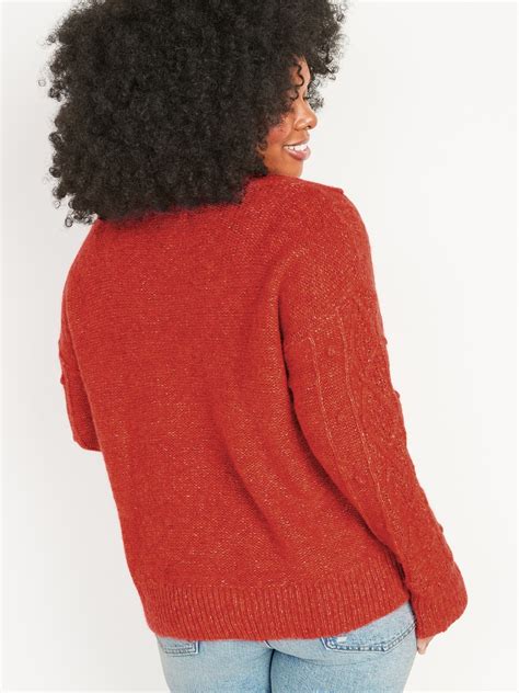 Marled Cable Knit Popcorn Sweater For Women Old Navy
