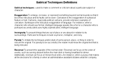 Satire And Satirical Devices Satire Criticism Definitions