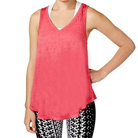 Calvin Klein Womens Performance Relaxed Icy Wash Tank Topcarminesmall