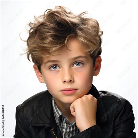 Professional Studio Head Shot Of A Thoughtful 11 Year Old British Boy