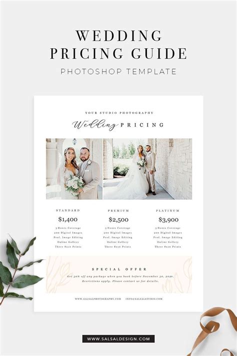 Wedding Photography Pricing Photoshop And Canva Templateprice Guide