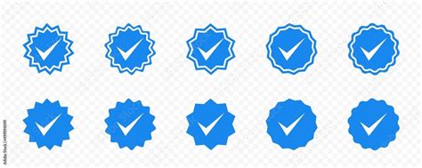 Blue Checkmarks Set On Transparent Background Blue Ticks Profile