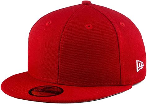 New Era Blank Custom Fifty Fitted Flat Bill Cap Red At Amazon