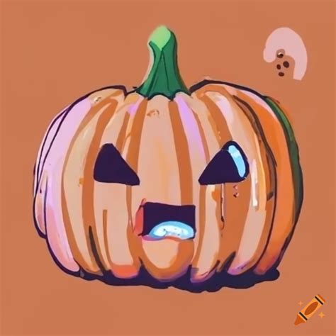 Cute Hand Drawn Pumpkin With A Face Pfp On Craiyon
