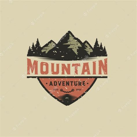 Vintage Mountain Logo Design Illustration Premium Vector