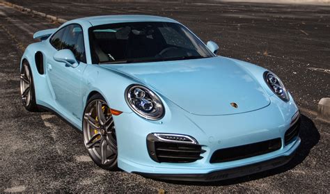 Baby Blue 991 Turbo S On Hre Wheels
