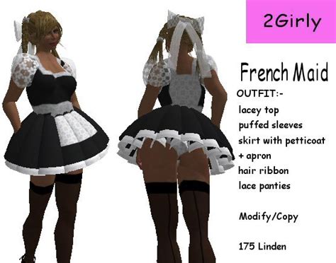 Second Life Marketplace French Maid Dress Outfit