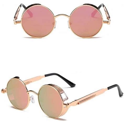 New Model 2018 Vintage Polarized Steampunk Sunglasses Retro Cool Round Mirrored Lens Glasses